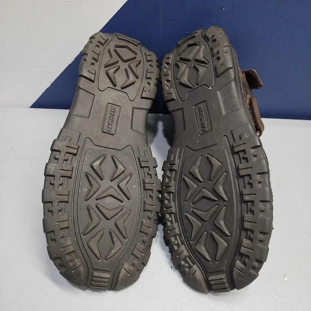 Skechers Fisherman Sandals Mens Size 9 Brown Leather Open Toe Hook & Loop 60847